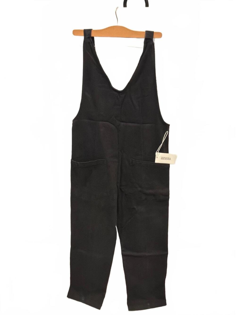 Zenana black sleeveless overalls size small